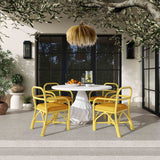 Ginny Rattan Dining Chair, Yellow-Furniture - Dining-High Fashion Home