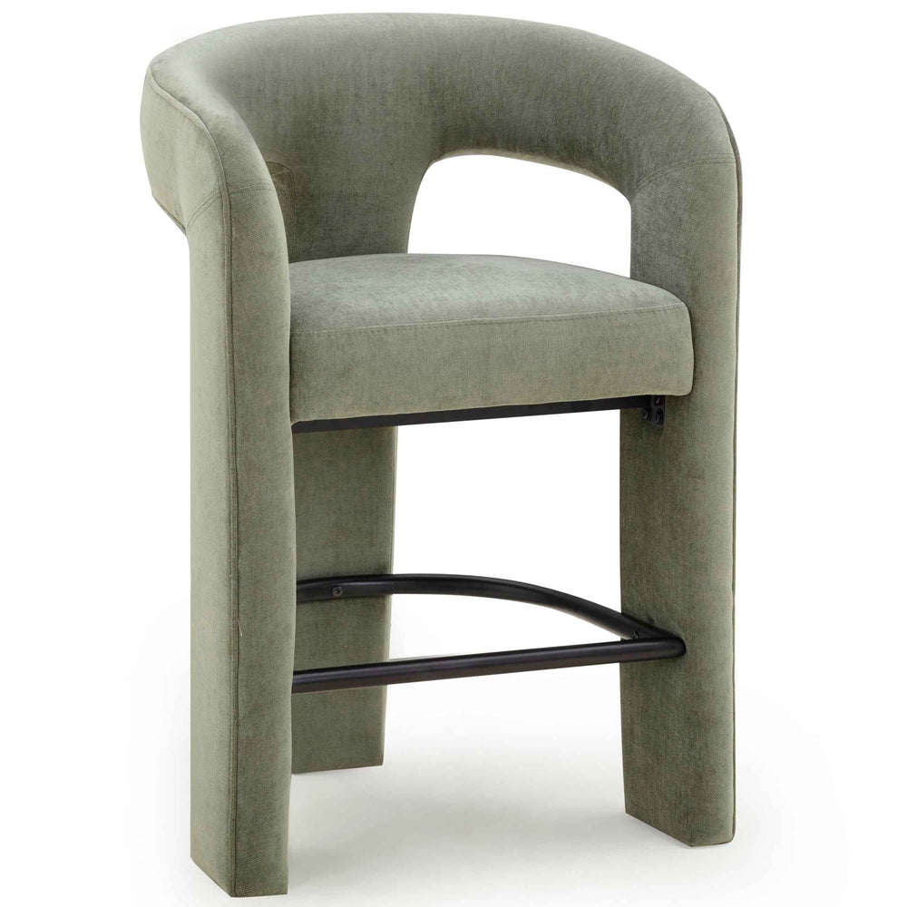 Malone Chenille Counter Stool, Green