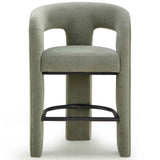 Malone Chenille Counter Stool, Green