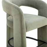 Malone Chenille Counter Stool, Green
