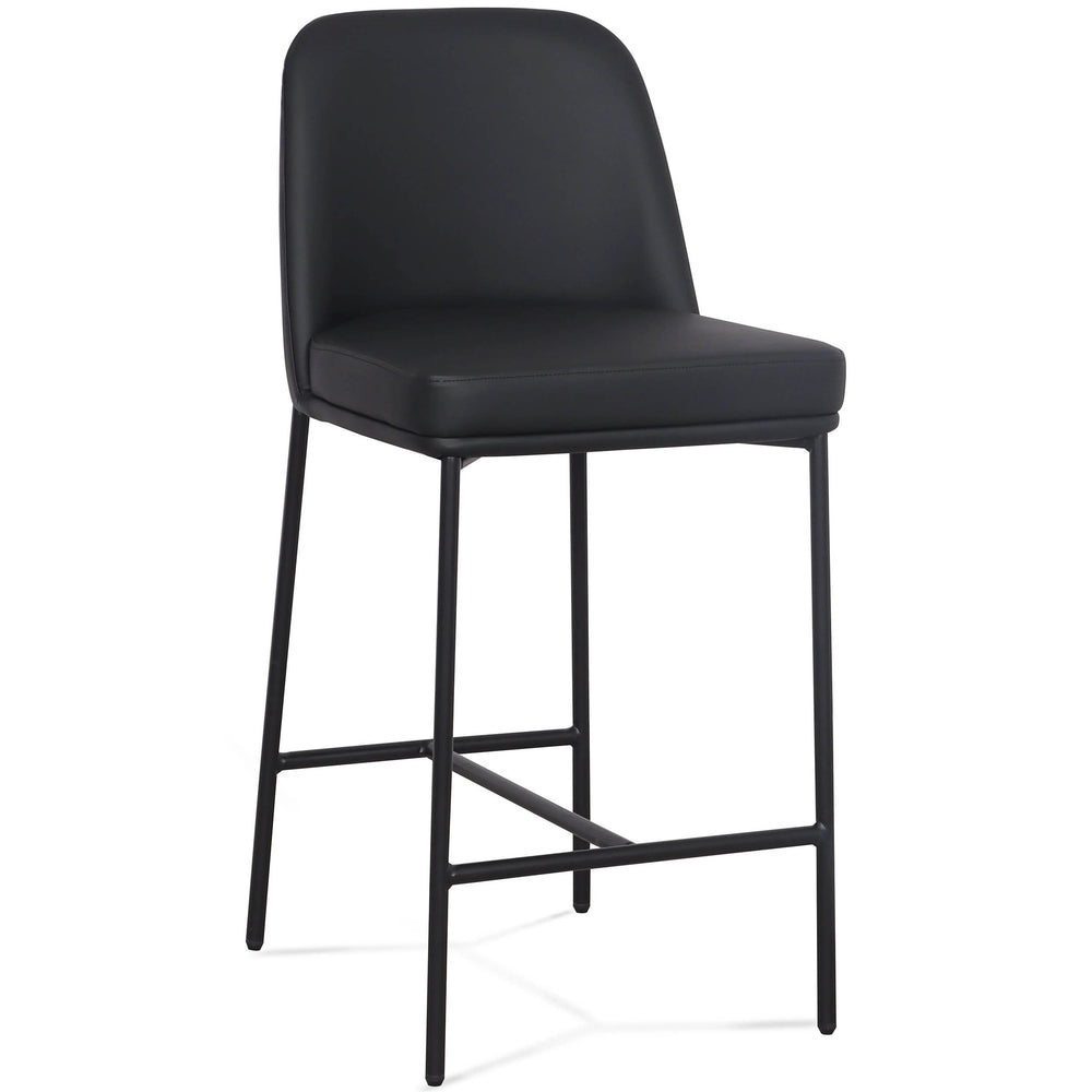 Sydney Vegan Leather Counter Stool, Black, Set of 2