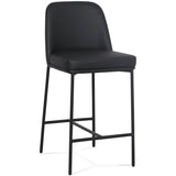 Sydney Vegan Leather Counter Stool, Black, Set of 2