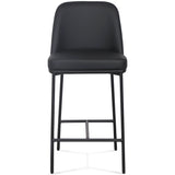 Sydney Vegan Leather Counter Stool, Black, Set of 2