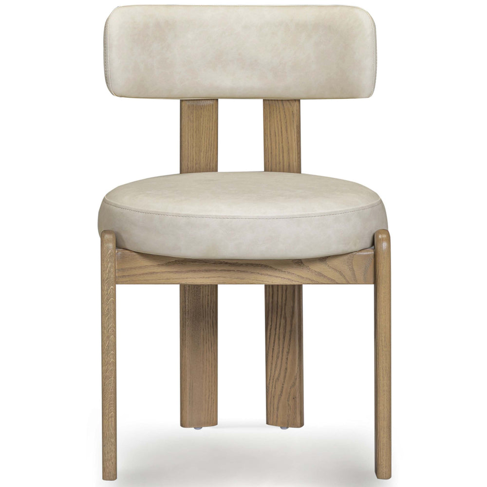 Odessa Vegan Leather Dining Chair, Cream, Set of 2