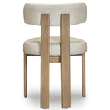 Odessa Vegan Leather Dining Chair, Cream, Set of 2