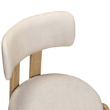 Odessa Vegan Leather Dining Chair, Cream, Set of 2