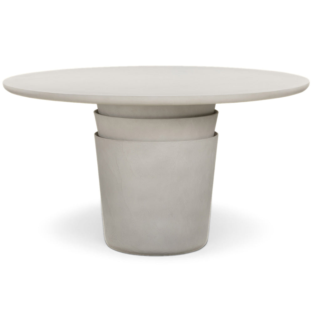 Margot Outdoor Round Dining Table, Light Grey