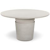 Margot Outdoor Round Dining Table, Light Grey