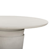 Margot Outdoor Round Dining Table, Light Grey