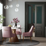 Beatrix Pleated Side Chair, Mauve/Brushed Gold Legs