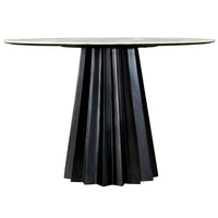 Jimena Round Dining Table, Marble Ceramic