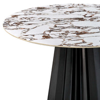 Jimena Round Dining Table, Marble Ceramic