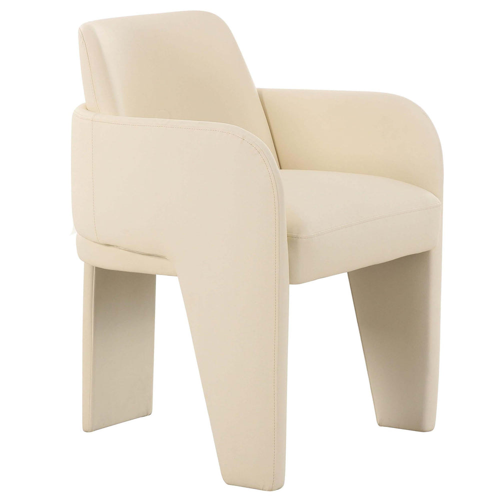 Leo Performance Vegan Leather Dining Chair, Cream, Set of 2