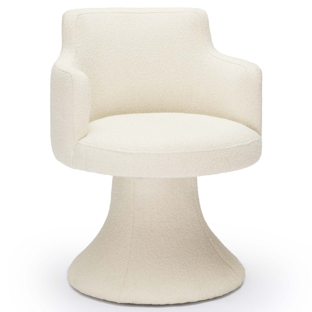 Jeffree Swivel Dining Chair, Cream-Furniture - Dining-High Fashion Home