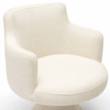Jeffree Swivel Dining Chair, Cream-Furniture - Dining-High Fashion Home