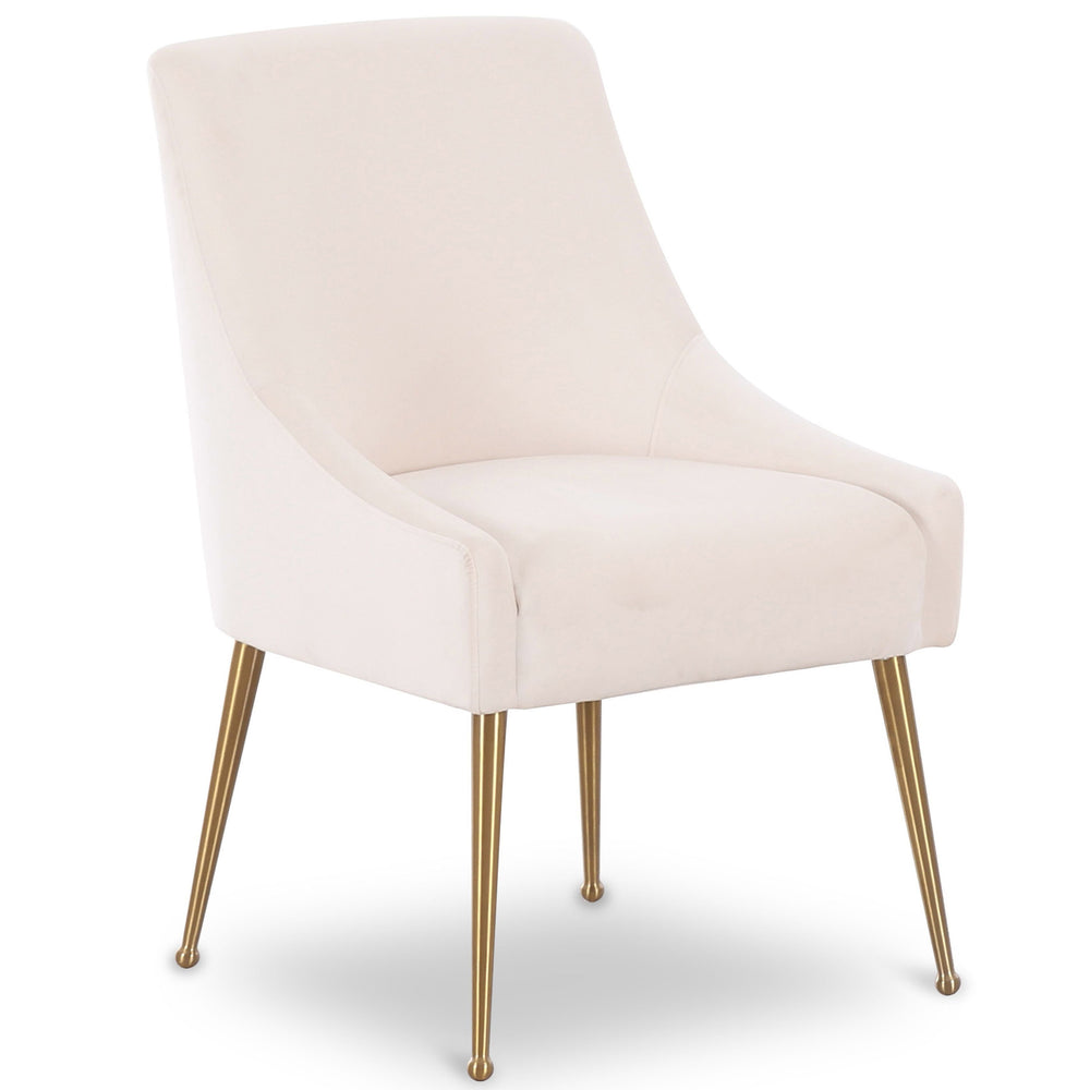Beatrix Side Chair, Cream/Brushed Gold Legs