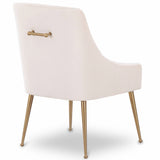 Beatrix Side Chair, Cream/Brushed Gold Legs
