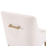 Beatrix Side Chair, Cream/Brushed Gold Legs