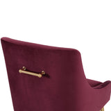 Beatrix Side Chair, Burgundy/Brushed Gold Legs