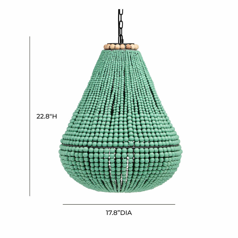 Palani Wooden Bead Chandelier-Lighting-High Fashion Home