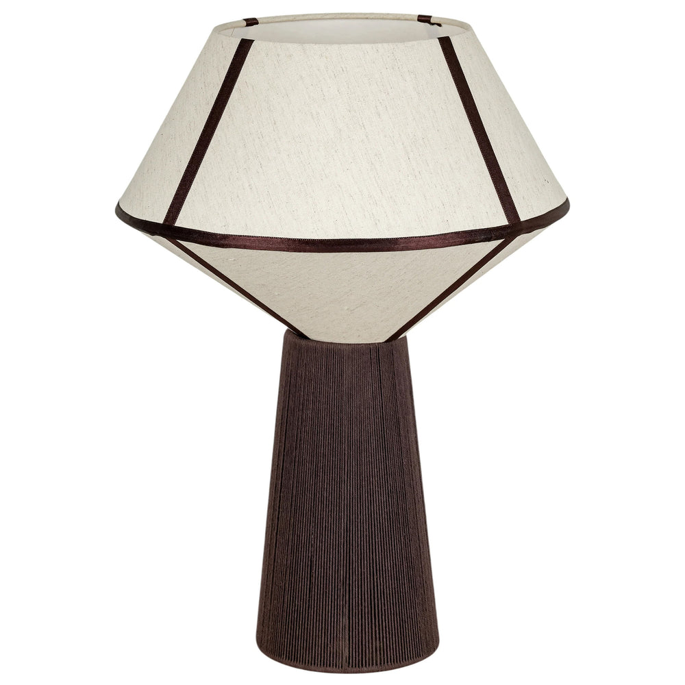 Josephine Upwards Table Lamp, Chocolate Brown/White