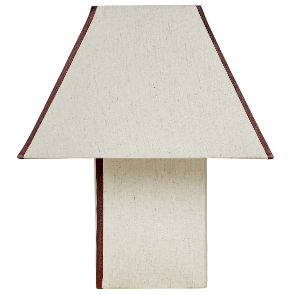 Josephine Pyramid Table Lamp, Chocolate Brown/White