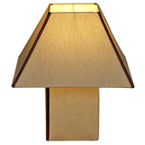 Josephine Pyramid Table Lamp, Chocolate Brown/White