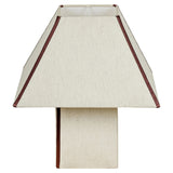 Josephine Pyramid Table Lamp, Chocolate Brown/White