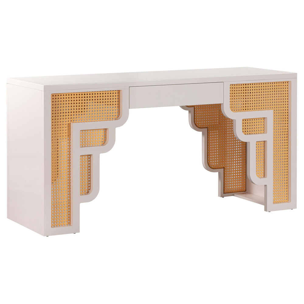 Suzie Executive Desk, Cream-Furniture - Office-High Fashion Home