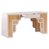 Suzie Executive Desk, Cream-Furniture - Office-High Fashion Home