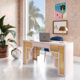 Suzie Executive Desk, Cream-Furniture - Office-High Fashion Home