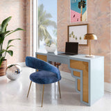 Suzie Executive Desk, Pastel Blue-Furniture - Office-High Fashion Home