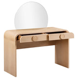 Moonrise Vanity Desk w/Mirror, Natural Ash