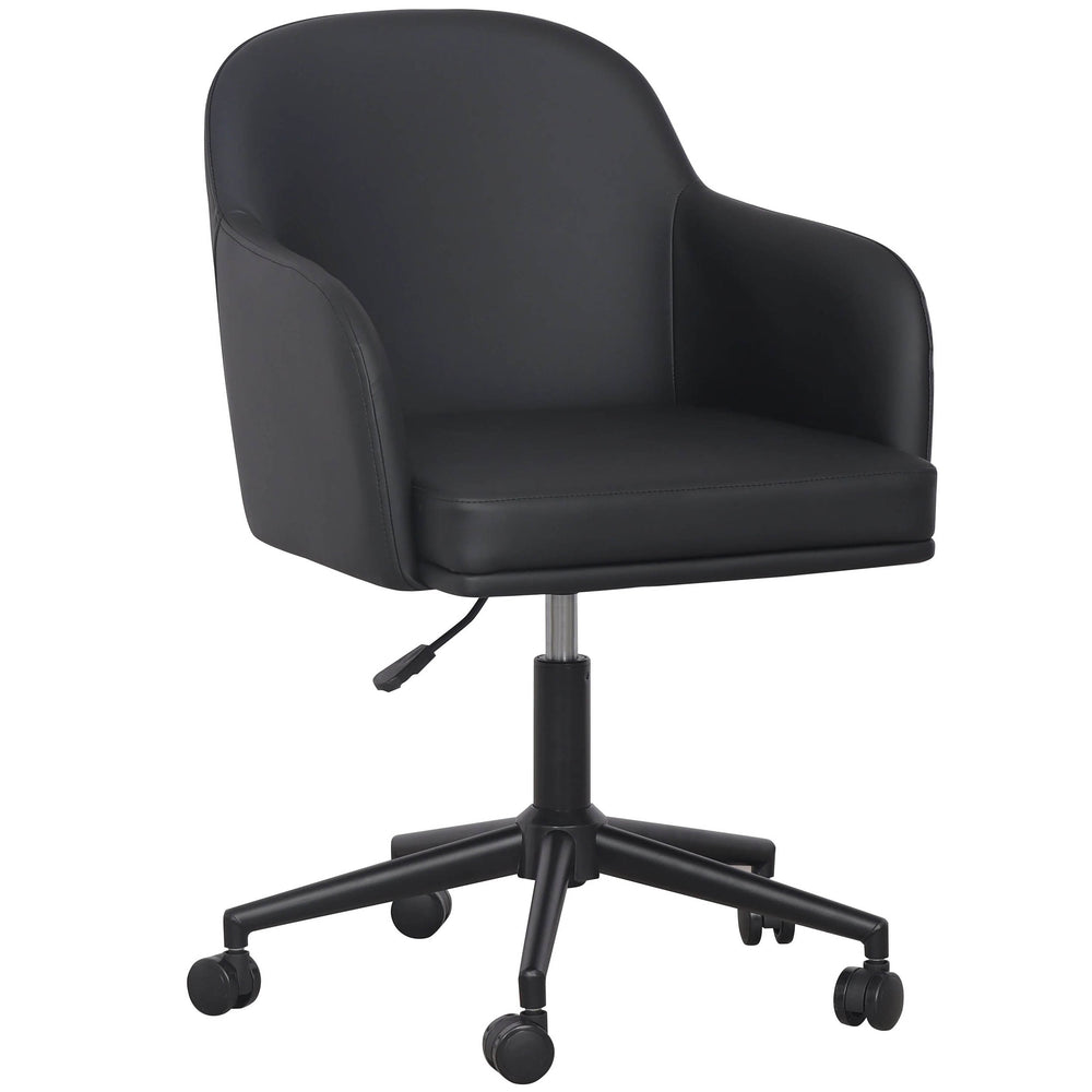 Sydney Vegan Leather Desk Chair, Black