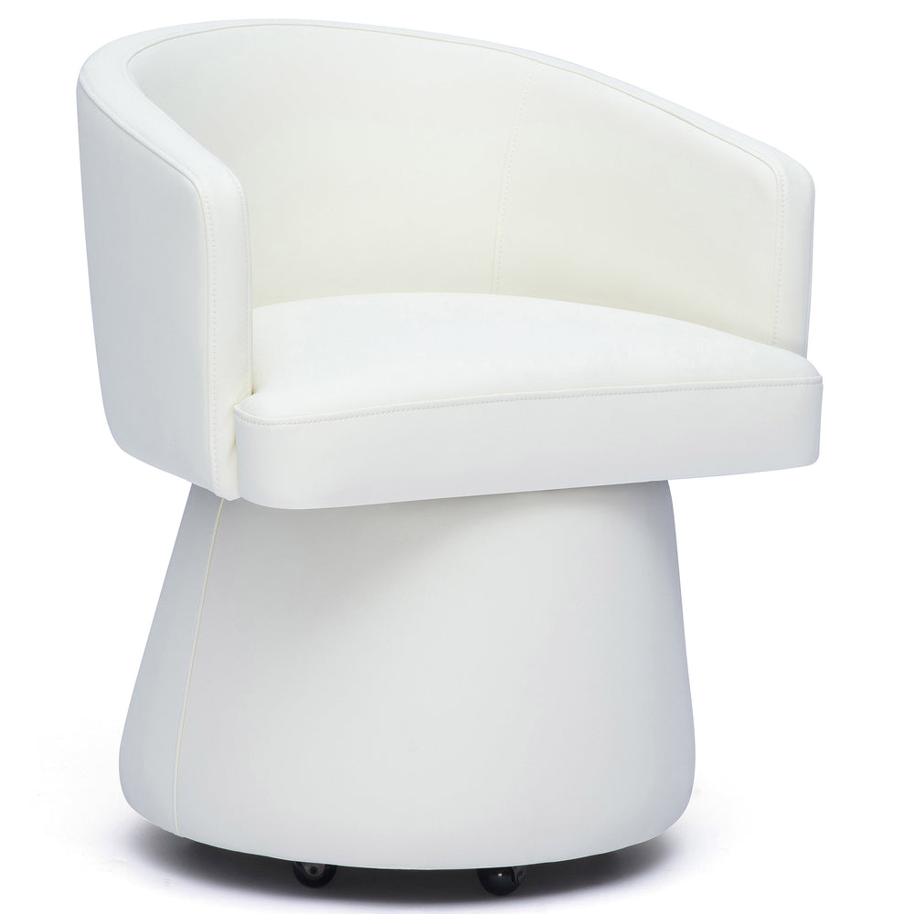 Kristen Rolling Desk Chair, Off-White