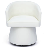 Kristen Rolling Desk Chair, Off-White