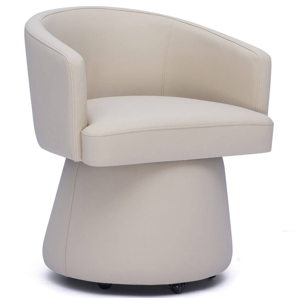 Kristen Rolling Desk Chair, Beige