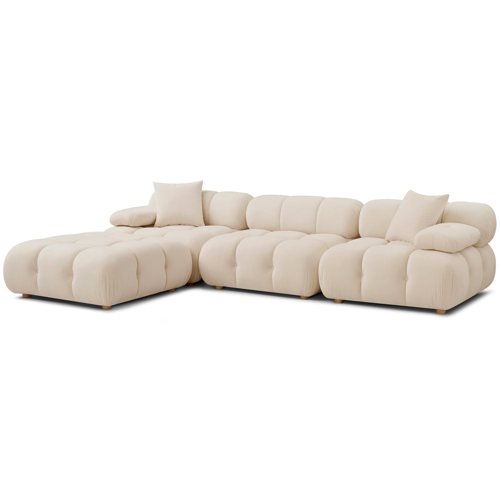 Calliope 4 Piece Modular Sectional, Off-White