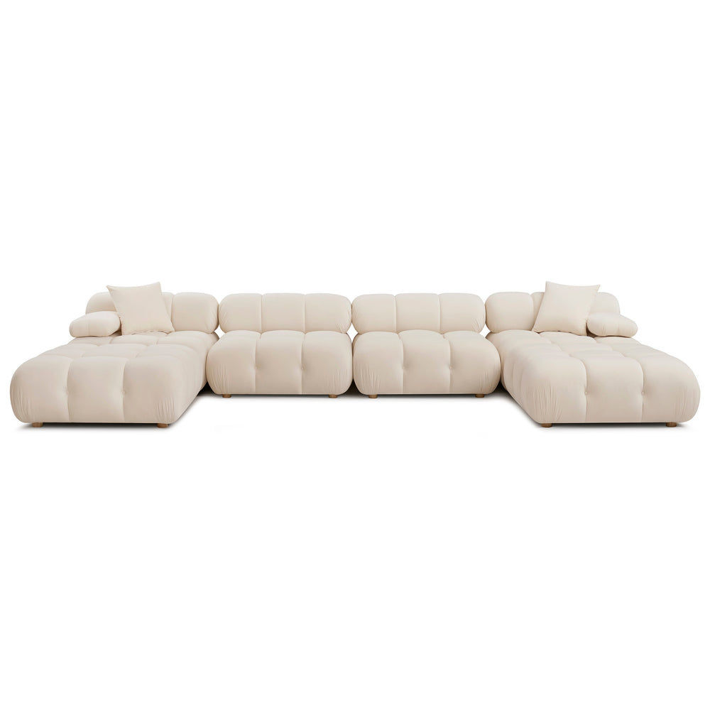 Calliope 6 Piece Modular U-Sectional, Off-White
