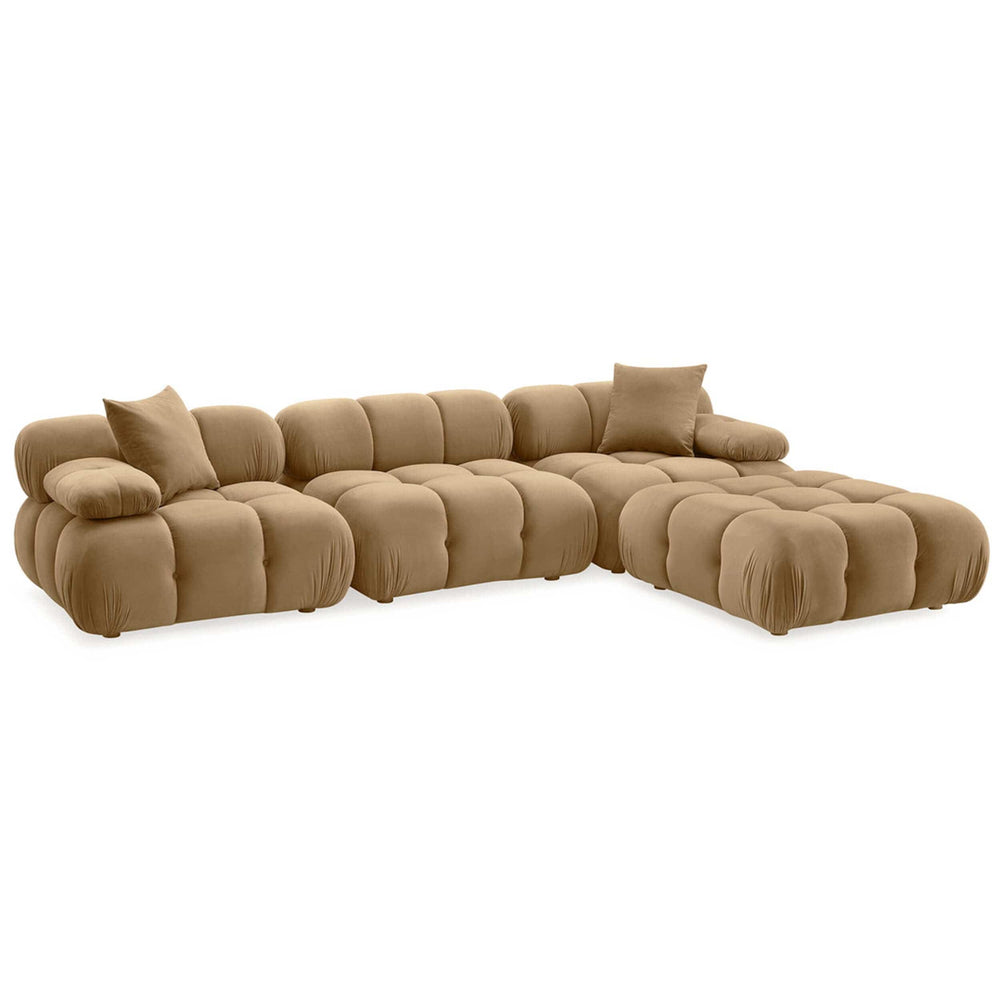 Calliope 4 Piece Modular Sectional, Cafe Au Lait-Furniture - Sofas-High Fashion Home