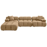 Calliope 4 Piece Modular Sectional, Cafe Au Lait-Furniture - Sofas-High Fashion Home