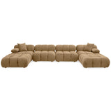 Calliope 6 Piece Modular U-Sectional, Cafe Au Lait