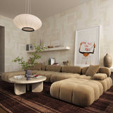 Calliope 6 Piece Modular U-Sectional, Cafe Au Lait