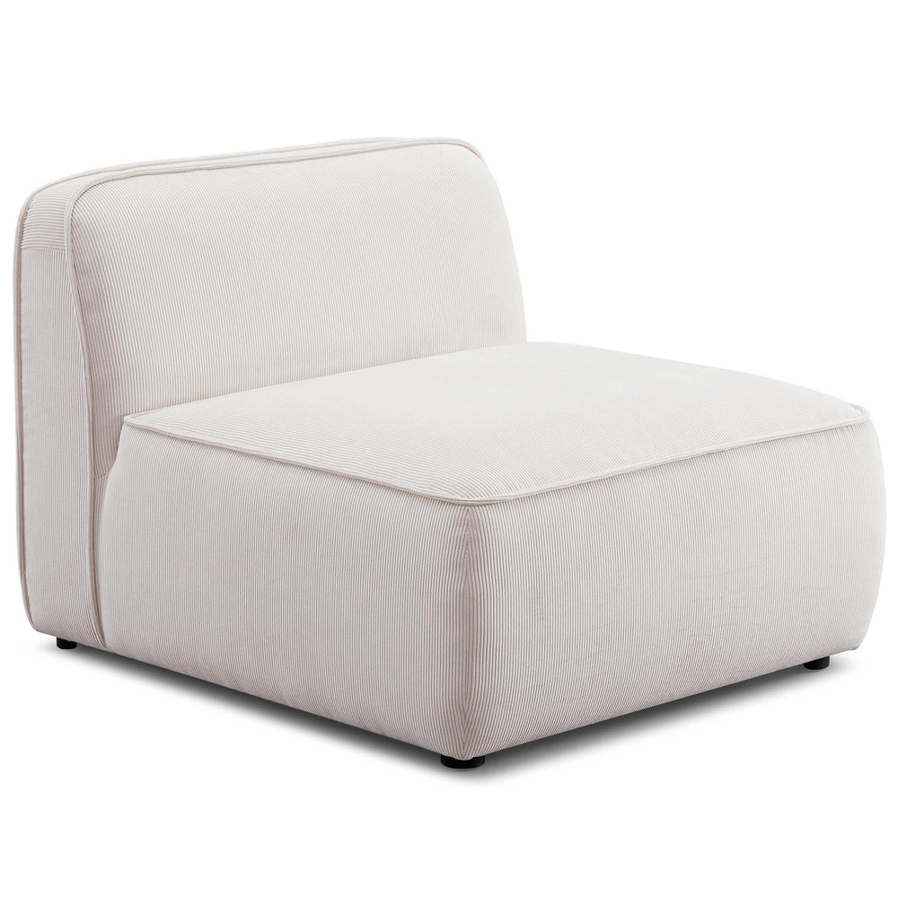 Travie Modular Armless Chair, White Sand