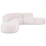 Gorge 5 Piece Euro Sectional, Cream