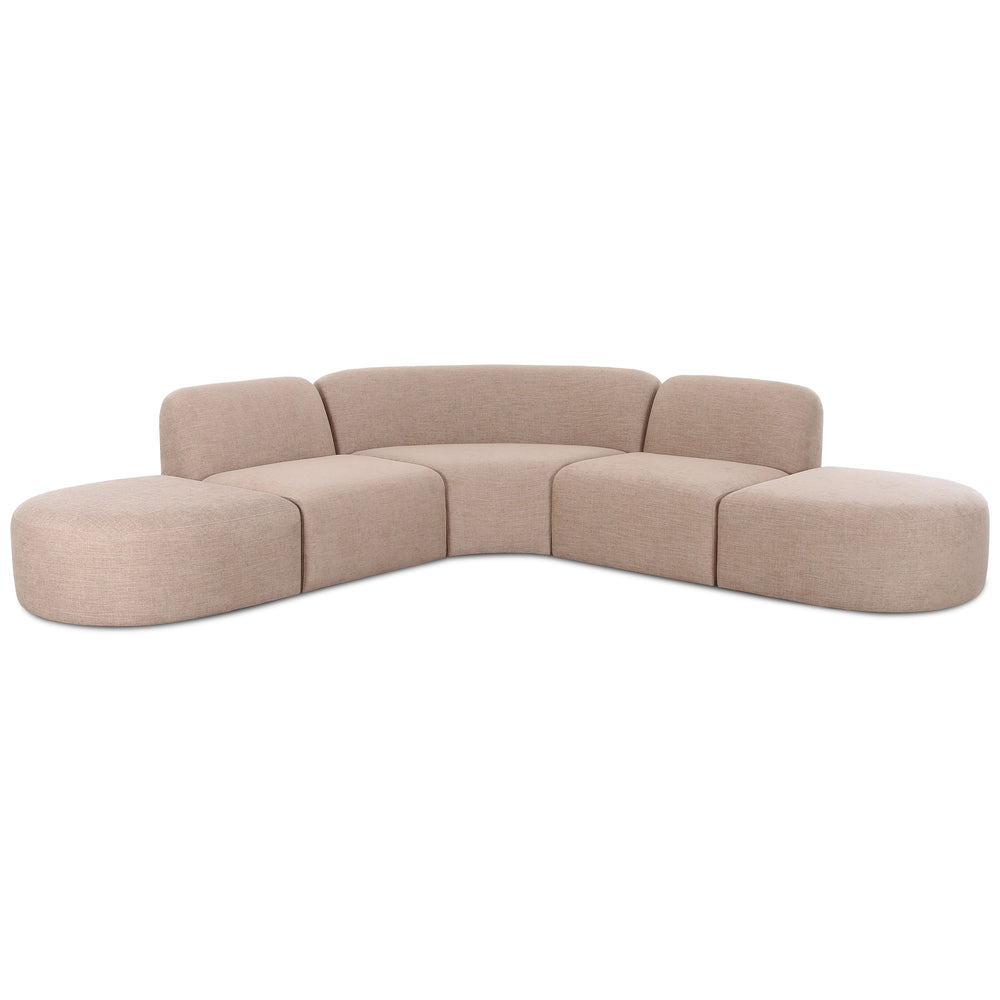 Gorge 5 Piece Euro Sectional, Tan