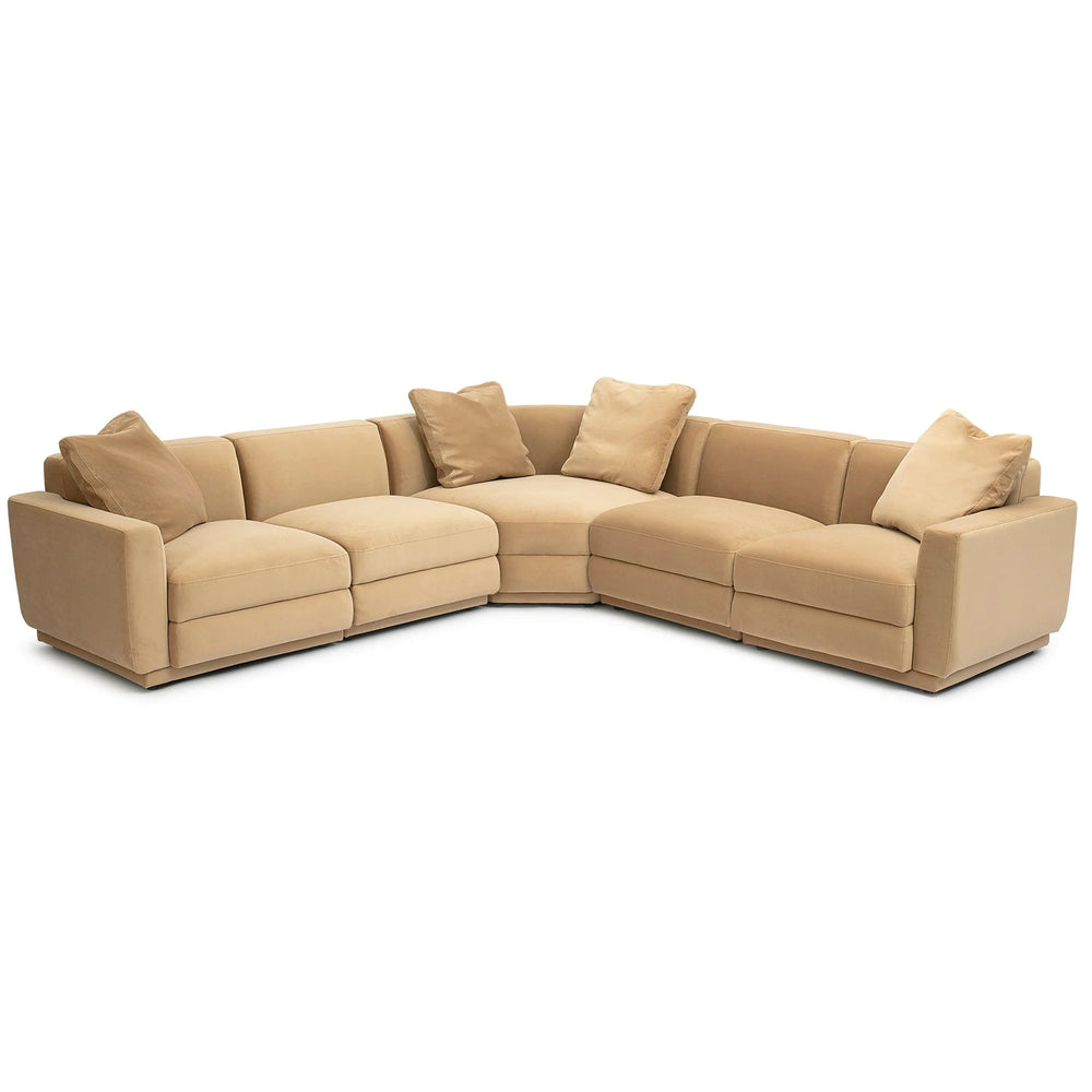 Perry 5 Piece Modular L-Sectional, Tan