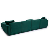 Perry 6 Piece Modular U-Sectional, Deep Green