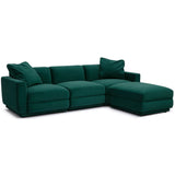 Perry 4 Piece Modular Sectional, Deep Green