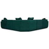 Perry 5 Piece Modular L-Sectional, Deep Green